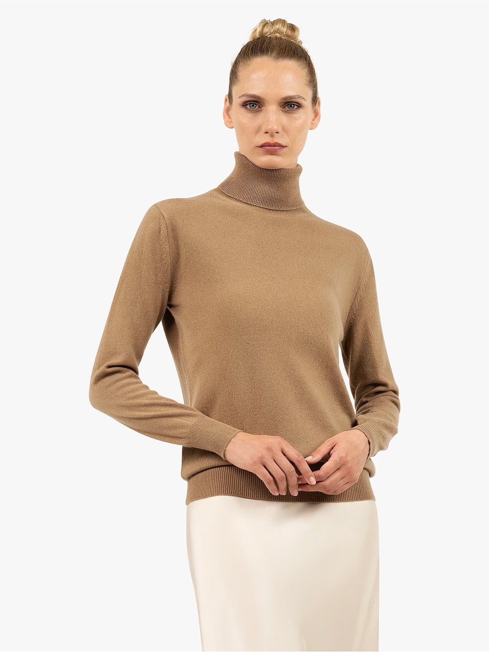 Banana Republic Camel Brown Turtleneck Longsleeve Slim Fit Knit Sweater Top